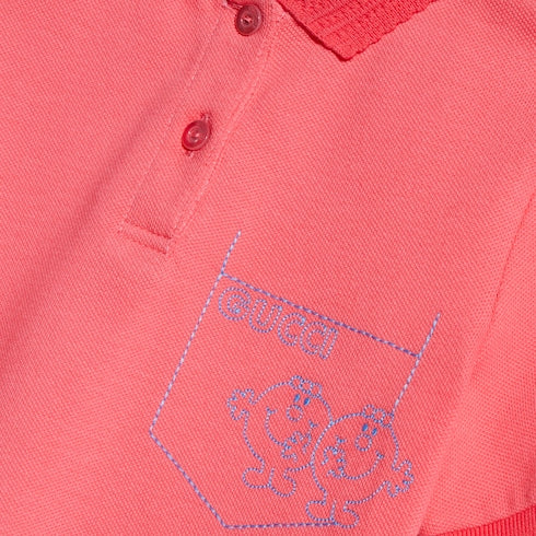 Children's cotton piquet dress - pink