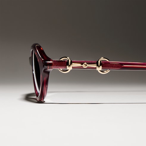 Oval-frame sunglasses - transparent burgundy