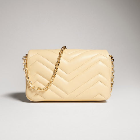GG Marmont mini shoulder bag - light yellow leather