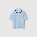 Baby cotton polo shirt with Web - light blue