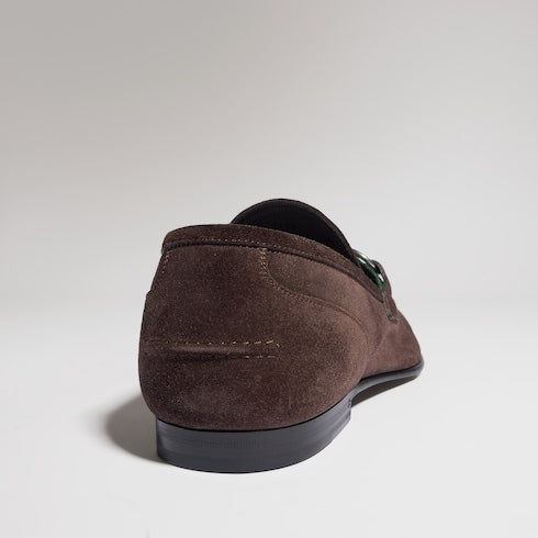 Men's Gucci Como loafer - dark brown soft suede
