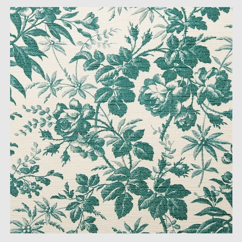 Herbarium print wallpaper - emerald green Herbarium