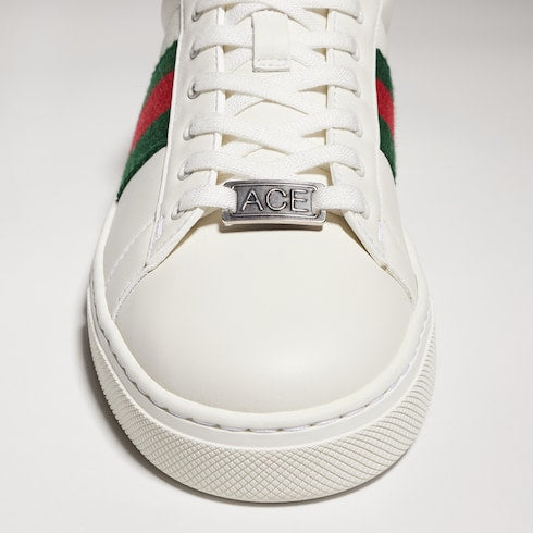 Women's Gucci Ace sneaker with Web - white leather