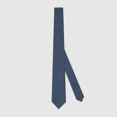 GG silk jacquard tie - blue