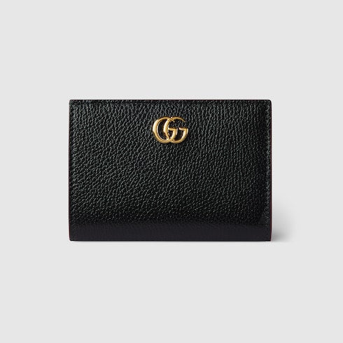 Bi-color GG Marmont small wallet - black and red leather