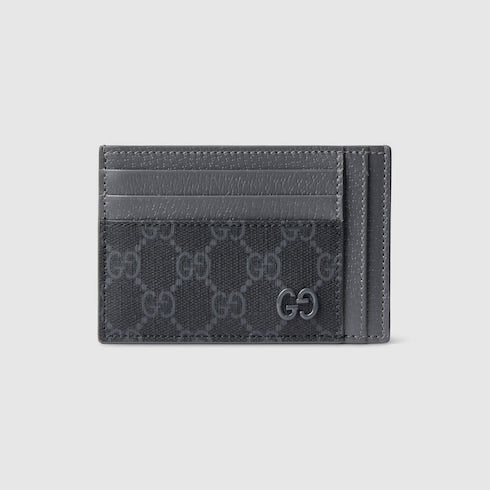 Grey trim GG card case - black GG Supreme