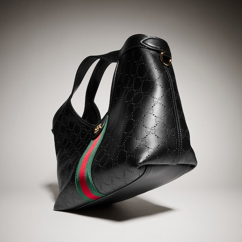 Gucci Giglio small tote bag - black GG leather