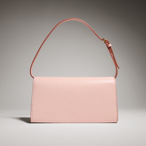 Mini pouch with Gucci lettering - light pink leather