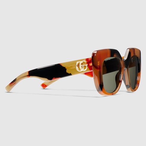 Square frame sunglasses - light brown tortoiseshell