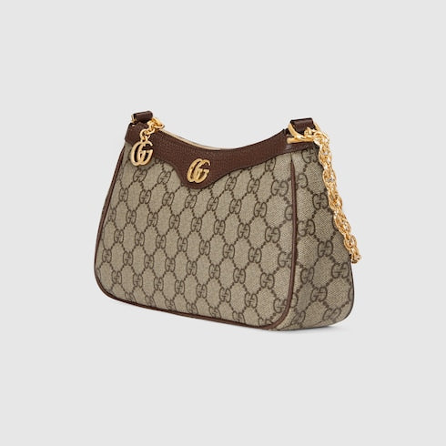 Ophidia small shoulder bag - beige and dark brown GG Supreme