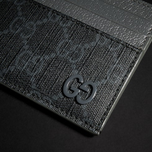 Grey trim GG card case - black GG Supreme