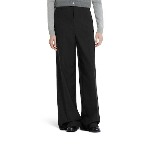 Wool pants with logo - dark grey