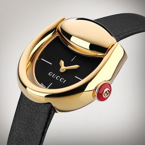 Gucci Horsebit watch, 27x23mm - black leather
