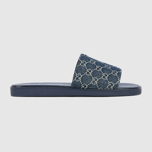 Men's slide sandal - dark blue GG denim