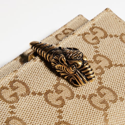 Dionysus small wallet - sand and brown GG canvas