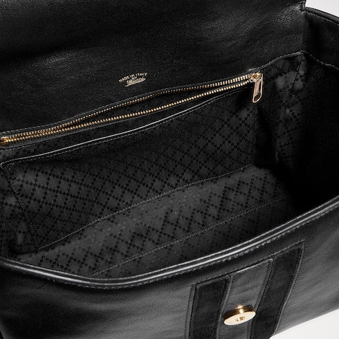 Paparazzo medium top handle bag - black leather