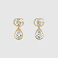 GG Marmont crystal drop earrings - gold-toned brass