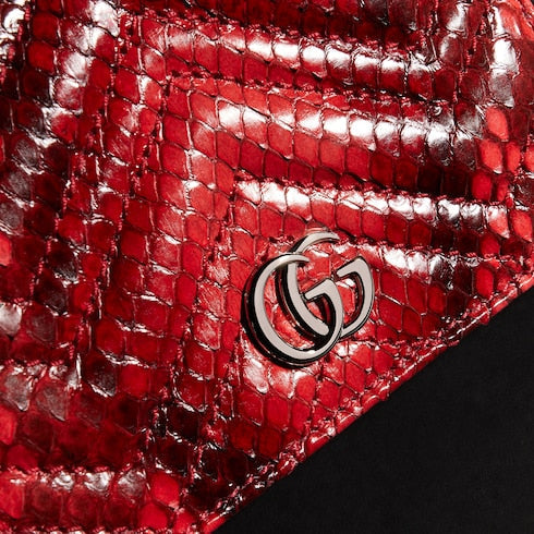 GG Marmont python small wallet - deep red