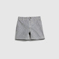 Baby striped denim shorts - white and blue