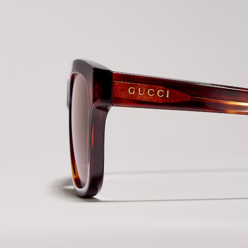 Rectangular-frame sunglasses - brown