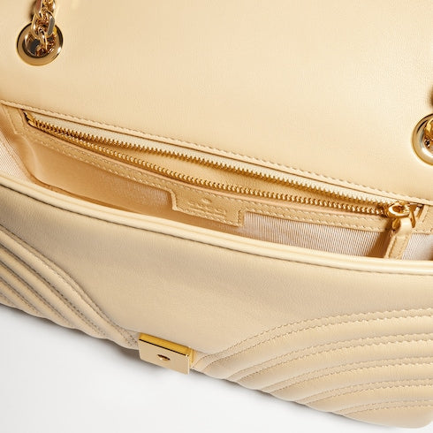 GG Marmont medium shoulder bag - light yellow leather