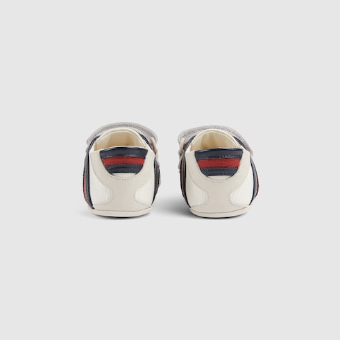 Baby sneakers with Web - white cotton canvas