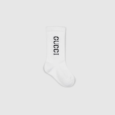 Baby cotton blend rib socks - white
