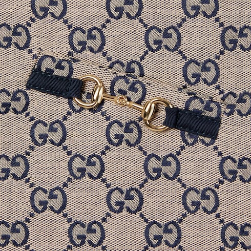 Children's GG canvas dress - beige and blue