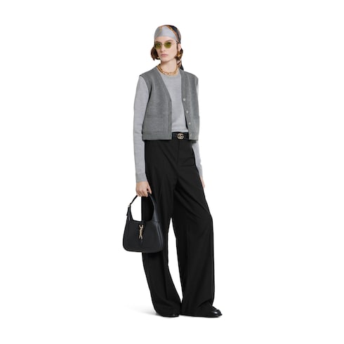 Wool pants with logo - dark grey