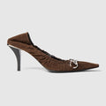 Women's Vittoria pump with elastic - dark brown suede