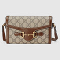 Gucci Horsebit 1955 mini bag - beige and dark brown GG Supreme