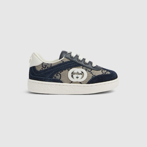 Toddler G74 sneaker - beige and blue GG canvas
