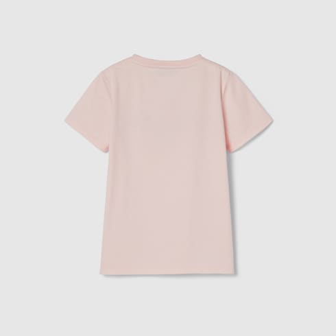 Children's printed cotton T-shirt - light pink