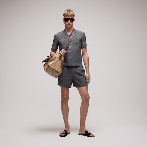 GG silk jacquard shorts - dark grey