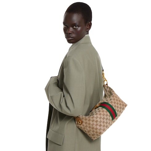 Gucci Vanity medium top handle bag - beige and brown GG canvas