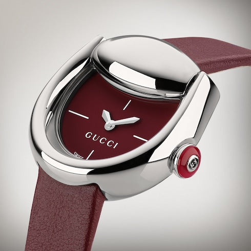 Gucci Horsebit watch, 27x23mm - burgundy leather