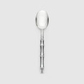 Dessert spoons with bamboo motif, set of two - silver-plated brass
