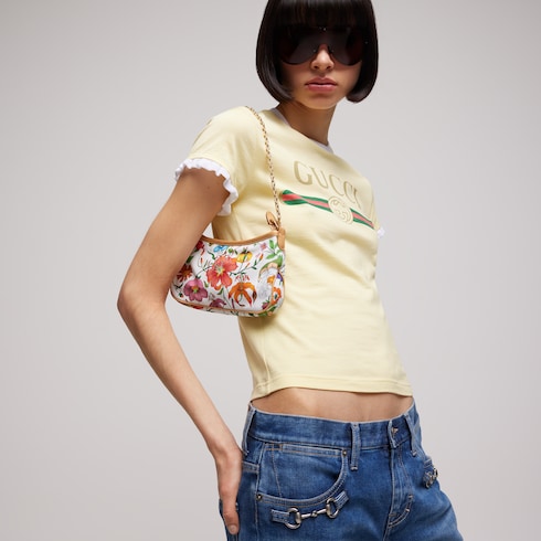 Gossip small shoulder bag - white and multicolor nylon