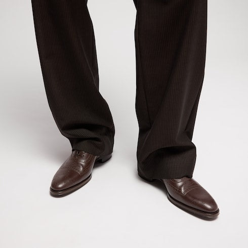 Men's lace-up shoe - dark brown leather
