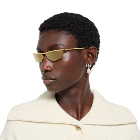 GG Marmont crystal drop earrings - gold-toned brass