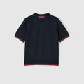 Extra fine cashmere silk top - navy