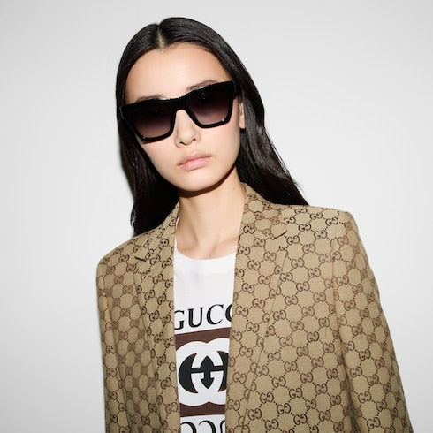 GG canvas jacket - camel and ebony