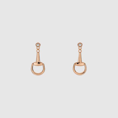 Gucci Horsebit diamond 18k earrings - 18k rose gold