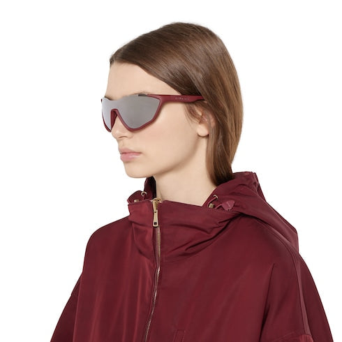 Mask-shaped sunglasses - Rosso Ancora red