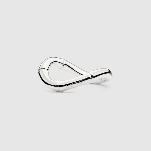 Napkin holder with bamboo motif - silver-plated brass