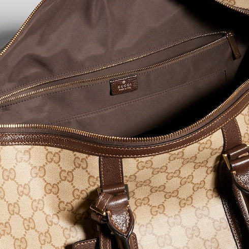 Gucci Essence Classic medium duffle bag - sand and brown GG canvas