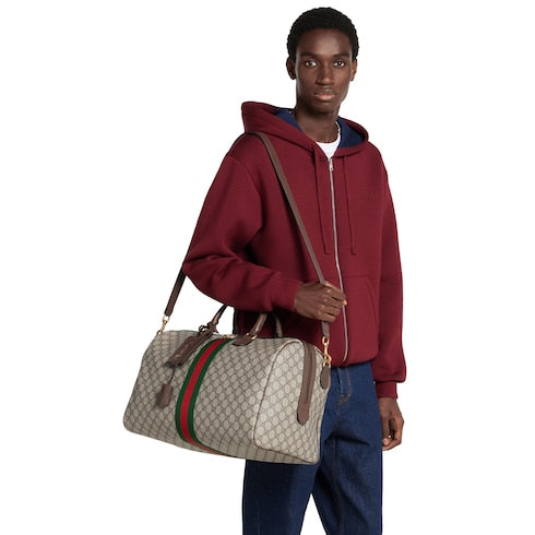 Gucci Savoy medium duffle bag - beige and dark brown fabric