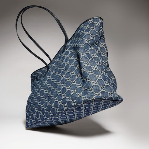 Gucci Tribeca large tote bag - dark blue GG denim