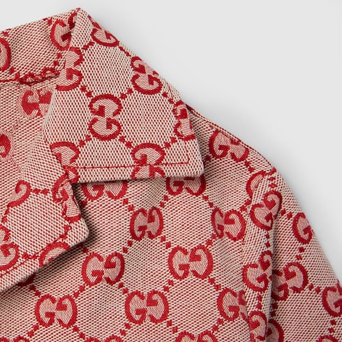 Baby GG canvas jacket - red