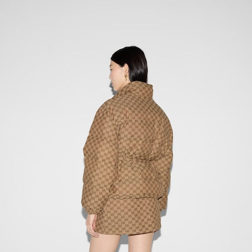 GG canvas bomber jacket - camel and ebony